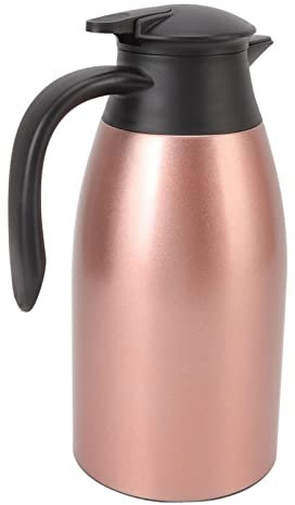 Pichet Isotherme, Carafe à café Isolée Portable capacité de 2 L, Pichet en Acier Inoxydable avec Couvercle, Distributeur Sous Vide isolé pour Eau Chaude, Lait, café, thé, Soupe