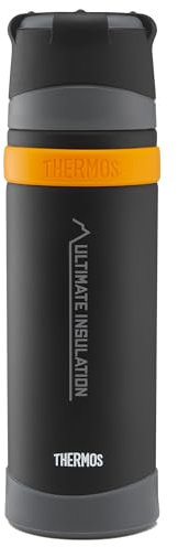 Thermos - Matt Black Ultimate Flask (900ml), Reusable Insulated Stainless Steel Thermal Coffee Cup for Hot or Cold Drinks, Vacuum Sealed Water Flask with a Leak-Proof Lid, 24hr Hot/24hr Cold
