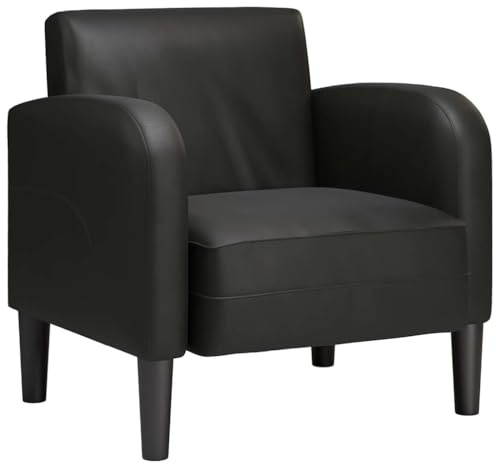vidaXL Sillón con reposabrazos Cuero sintética Negro 54 cm, sofá Individual, sofá cómodo, sillón de televisión, sofá, Asientos de sofá, sofá Relajante