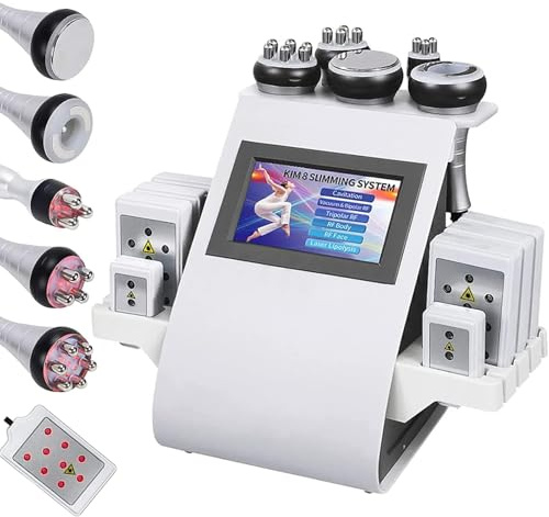 Macchina per cavitazione 6 in 1, Hbealifee Body Beauty Machine, massaggiatore professionale a radiofrequenza, dispositivo di riduzione del vuoto per braccia, vita, coscia, anca, gamba, corpo