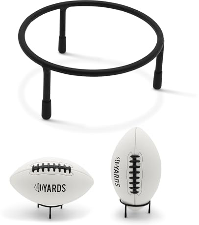 40YARDS Bollställ Amerikansk Fotboll | Metall | 3 Ben | Svart | Ø 10 cm | Metallställ med tre ben och halkskyddande gummifötter | För bollar inom amerikansk fotboll, fotboll, basket och handboll
