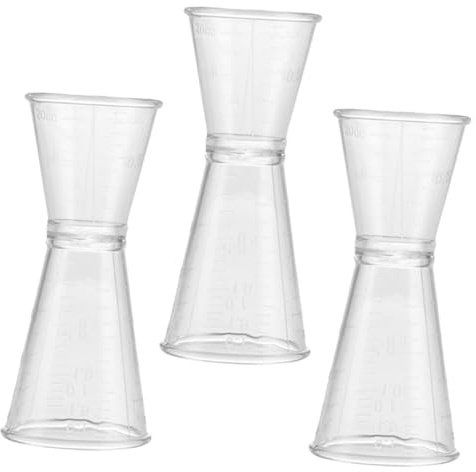 EXHUMKY Misurino Doppio Da Cocktail in Plastica Pc Resinata, Dosatore Riutilizzabile Da 1 Oncia Per Baristi, Set Da 3 Pezzi Per Feste e Preparazione Cocktail Precisi
