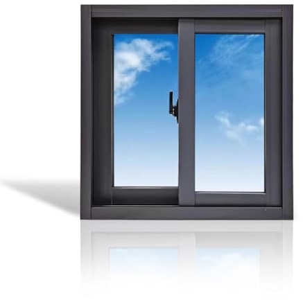 SAYEYBU AußEnfenster FüR SpielhäUser, Aluminium-Schiebefenster FüR Schuppen, Gewerbliches Vertikal-Schiebefenster, BüNdig Montierte Schuppenfenster,Schwarz,30x28in/76x71cm