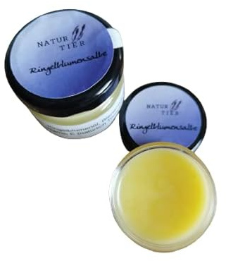 NaturTier Ringelblumensalbe 30 ml Ringelblumencreme - 100% Natürliche Inhaltsstoffe - Hund, Katze, Pferd