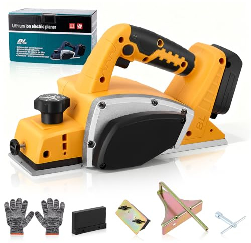 Cordless Handheld Planer for Dewalt 20V Battery, 15000 RPM Brushless Electric Wood Planer, 82mm Cutting Width & 2mm Cutting Depth, for Woodworking Home DIY Projects Furniture, No Battery