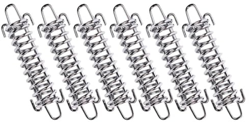 TOPBATHY Tenditore di Corda Portatile Fibbia a Molla in Acciaio Inox, Set da 6 Pezzi per Fissaggio Tende da Campeggio e Pensiline, Resistente al Vento Forte per Uso Outdoor