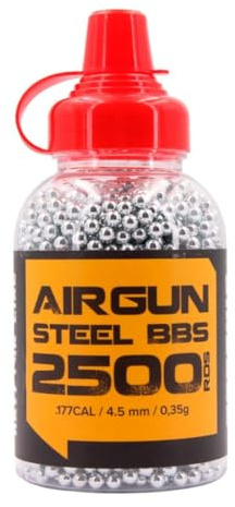Arsenic Kripton Bolas de Acero para Airgun, 4.5mm, 0.35g, Calibre .177, Munición BB de Acero, 2500 Unidades