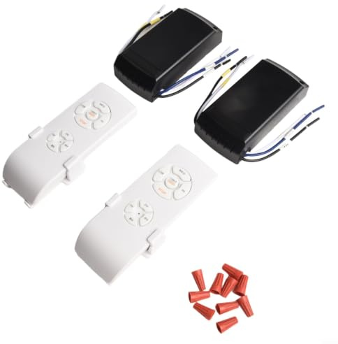 KiraKira Set di telecomando per ventilatore da soffitto, 3 marce e interruttore timer, facile da installare, ricevitore 90-265 V