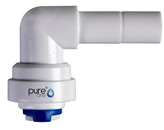 PureOne QF-03B Quick-Fitting - Schnellverbinder 1/4 auf 3/8 (Tülle) Zoll. Ausführung: Ellenbogen | L-Form. Schlauch-Zubehör für Umkehr-Osmose, Wasser-Installationen oder Kühlschranksysteme