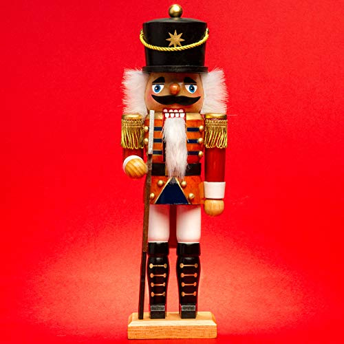 SIKORA NK-H Deko Nussknacker Figur aus Holz Verschiedene Motive 2 Größen, Größe:Höhe ca. 34 cm, Farbe/Modell:H02 Soldat