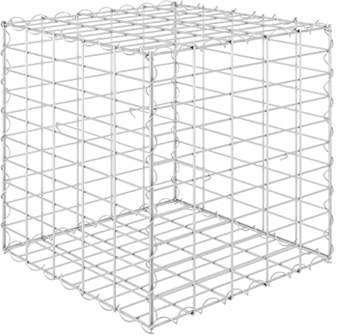 vidaXL Gabbione Letto Rialzato a Cubo in Filo di Acciaio 50x50x50 cm