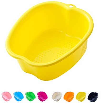 AXLOFO® Grande Bassine Plastique - Spa Bain de Pied Bassin, Baignoire de Soins Des Pieds pour Pédicures/Détox/Massage pour Relaxant, Grand Bol 37cm/14,5 (yellow)