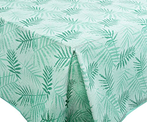 Brandsseller Gartentischdecke Palmblätter Rechteckig 130x160 cm Outdoor Tischdecke Wind und Wetterfest | Garten - Balkon - Camping