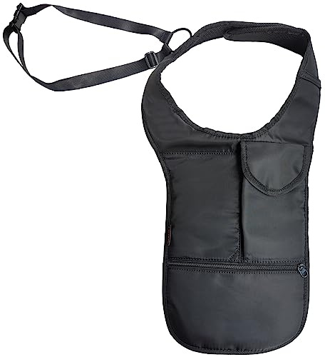 Larswon Borsa a tracolla nascosta sotto le ascelle tasca portafoglio antifurto borsa ascella per mancini