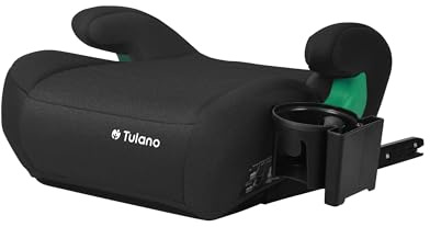 Tulano Cabby 35 Kindersitz - 15–36 kg - 125–150 cm ab 4 Jahren - ISOFIX | sichere Sitzerhöhung Auto Kinder - Vorwärtsgerichtet - ergonomisch gepolsterte Sitzfläche - waschbarer Bezug - Schwarz