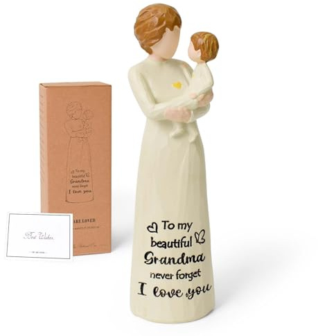 Eremaoy Grandma Gifts, Hand-Painted Grandma and Grandchild Figurine | Resin Statue with Gift-Ready Package, First Time Grandmother, Gifts for Grandma Birthday Mother’s Day
