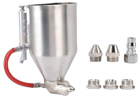 Oreilet Pulverizador Mortero Cemento, Pistolas Pulverizadoras Tolva 3,5 L con 6 Boquillas 4-8Mm, Pulverizador Neumático Cemento para Pintura Paredes Exteriores, Entrada 1/4 Pulgadas