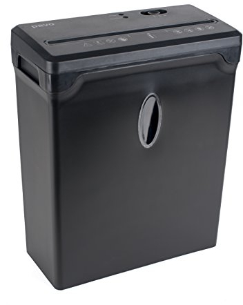 Pavo - Aktenvernichter bis zu 6 Blatt, Partikelschnitt / Kreuzschnitt 4x33mm mit Kreditkart Shredder, inklusive Papierkorb 10L