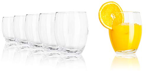 alpina Trinkgläser - Wassergläser Set 6 Stück - 350 ml - Spülmaschinenfest, Durchsichtig