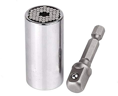 BE-TOOL Juego de llaves de vaso de agarre universal, adaptador de taladro eléctrico, combinación autoajustable para la industria automotriz (9-27 mm)