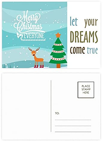 Weihnachts-Postkarten-Set mit Hirschmotiv, 20 Stück