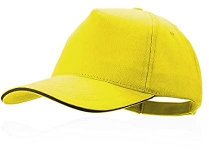 MIBANDERA Cappellino a 5 pannelli 100% cotone pettinato, con sandwich a colori e imbottitura in visiera. Fori di ventilazione ricamati e chiusura regolabile. Berretto uomo, berretti donna.
