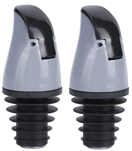 Tappo versatore per bottiglia di olio, 2 pezzi Tappo per beccuccio per bottiglia di olio per vino Salsa di soia Bottiglie di aceto Accessorio da cucina(Grigio)