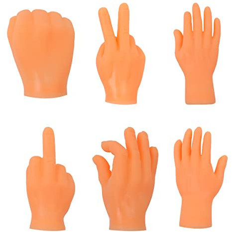 Tiardey 6 STÜCKE Kleine Hände Finger Hände Mittelfinger Geschenke Stein-Papier-Schere Ja Faust-OK Tiktok Spielzeug
