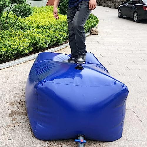 ROGHA Wasserbehälter Hydration Bladder Groß Lagerung, Im Freien Faltbarer PVC Auslaufsicher Reißfest Wasserträger Container, Wasserblase Notfallvorsorge Garten Wasserkanister,50L