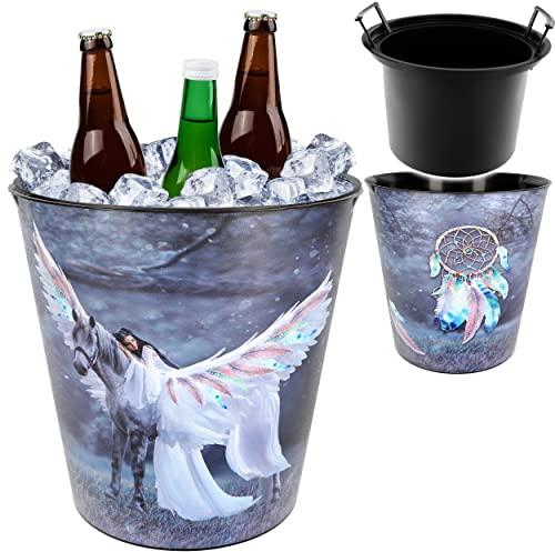 alles-meine.de GmbH universal Eimer/z.B. Getränkekühler & Blumentopf Einhorn & Traumfänger 10 Liter - wasserdicht - aus Kunststoff - Ø 28 cm - Papierkorb - Garten - Spielze..