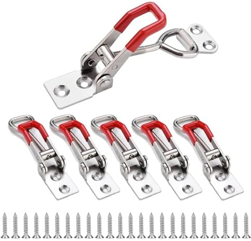 6 PièCes Loquet à Bascule, GH-4001 Fermeture à Levier RéGlable, Loquet De Serrage, Sauterelle de Serrage,Pour Coiffeuses, Armoires, Tiroirs, Portes Et FenêTres - Charge Maximale 150 Kg