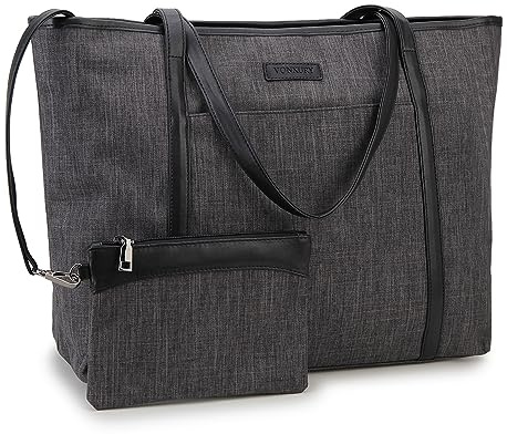 VX VONXURY Laptoptasche Damen 15,6 Zoll Arbeitstasche wasserabweisend | Polyester mit Kunstleder, Büro Uni Reisen, Berufstätige Frauen, 11 Taschen, gepolstertes Laptopfach
