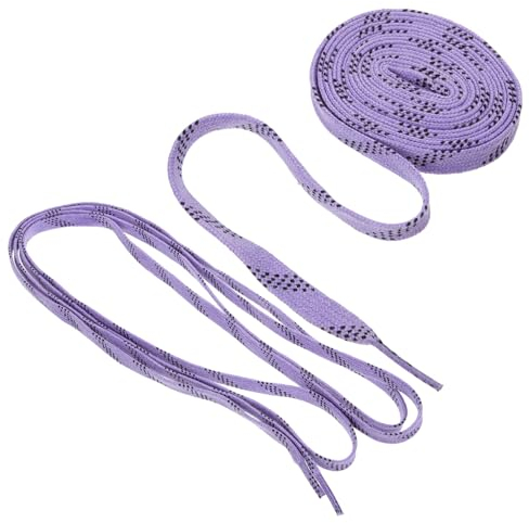 Happyyami 1 Paar Hockey-schnürsenkel Hockey-sportschuhriemen Flache Schnürsenkel Gewachste Skate-schnürsenkel Lässige Schuhkrawatte Schuhzubehör Lila Sportschuhe Violett Gürtel Baumwolle