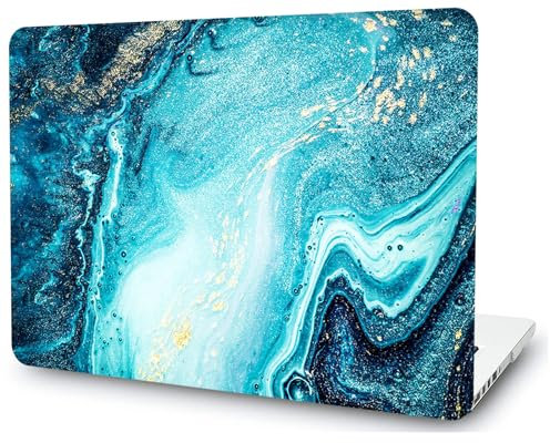 AMCJJ Funda Compatible con MacBook Pro M2 13 Pulgadas 2022 2021 2020 2019 2018 2017 2016 A2338 M1/A2289/A2251/A2159/A1989/A1706/A1708,Carcasa Rígida Protector de Plástico Cubierta,Mármol Azul
