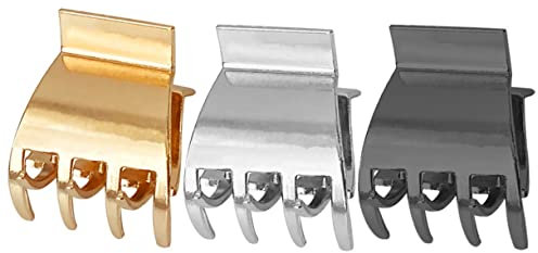 Didiseaon 3 Pcs Pinces à Cheveux pour Femmes Pinces Métalliques pour Cheveux Fins Antidérapantes pour Bureau et Soirée