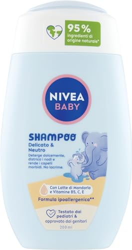 NIVEA BABY Sanftes & Neutrales Shampoo 200 ml - Mit Tränenschutz, Sulfatfrei für Weiches und Knotenfreies Haar