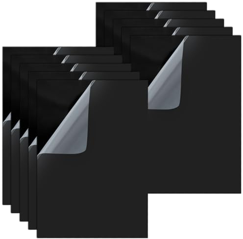 USENG Set di 10 Piatti in Plexiglass Acrilico Trasparente 21x29,7 cm Nero - Pannelli e Lastre