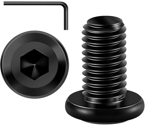 20 tornillos M8 x 16 tornillos, cabeza plana, hexágono interior, acero inoxidable, A2, V2A, rosca completa, óxido negro con llave hexagonal