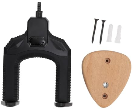 Gitarren-Wandhalterung, Schwerkraft, Automatische Verriegelung, Gitarrenhals-Aufhänger, Holzsockel, Gitarren-Hängeständer für Gitarre, Bass, Ukulele