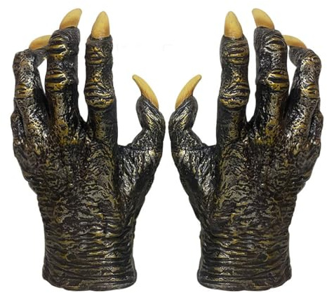 FakeFace Gants Pattes de Monstre pour Halloween Gants Griffes de Loup-Garou/Aigle/Zombie Terreur Accessoire Costume de Cosplay Halloween Carnaval