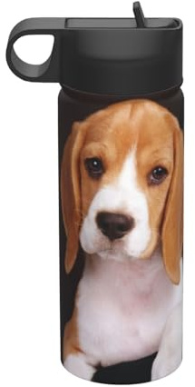 WSHFFILO ovely Pet Dog Beagle printed 18OZ Sports Insulated Kettle Space Jug Insulated Water Bottle