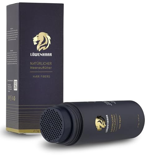 LOEWENHAAR Streuhaar 27,5g – Haarverdichtung für dünnes Haar – Sofortige Haarfasern für Männer & Frauen – Natürlicher Haaraufbau für volles, dichtes Haar (MediumBrown, 27,5g)