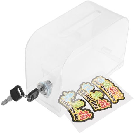 STOBOK Acrylglas-box Mit Schloss Für Visitenkarten Lagerung Großes Fassungsvermögen Als Vorschlagbox Oder Sammelbox Schlicht Und Modern
