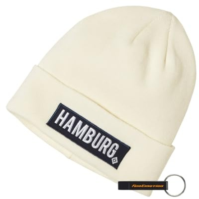 Hamburger SV HSV Mütze „Stella“, Offizieller Fanartikel, Weiße Beanie mit Hamburg Patch & HSV-Raute
