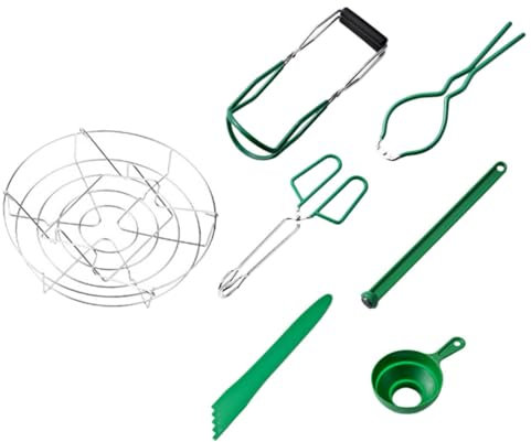 Cabilock 7pezzi Kit per Conserve e Marmellate con Pinze in Multifunzione Sollevatore Barattoli Isolante Imbuto per Cucina Accessori per Chiusura Barattoli e Jam Making per Regalo