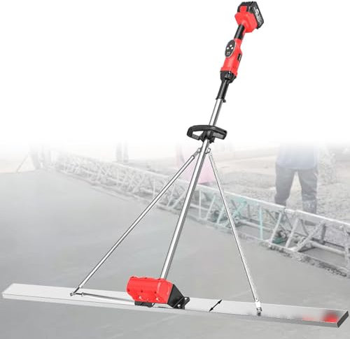 YSXXIAN Grattoir électrique pour béton 150 cm, règle électrique sans Fil avec Moteur vibratoire 6000 TR/Min, Outil de Finition de Surface en béton avec Planche en Acier Inoxydable, 1 Batterie