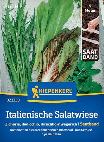 Kiepenkerl Italienische Salatwiesensamen Salatwiese 1023330, Saatband | Italienische Kräutermischung für frische Salate, Inhalt für 5 laufende Meter, aromatisch