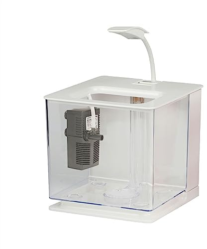 Deko Aquarium Hochtransparentes Acryl-Desktop Kleines Aquarium Wohnzimmer Kleines Goldfisch-Kampffischbecken Bürodekoration Zierfischbecken Zubehör(Pink)