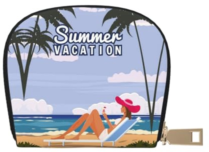 ASDJHFABKY Summer Vacation Leather Bag Summer Wallet Comfortable Card Pack New Parents - Pediatrician and Pharmacy Cards 9X11CM