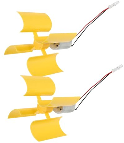 Generador de Viento en Miniatura 2piezas Amarillo de Plástico y Cobre